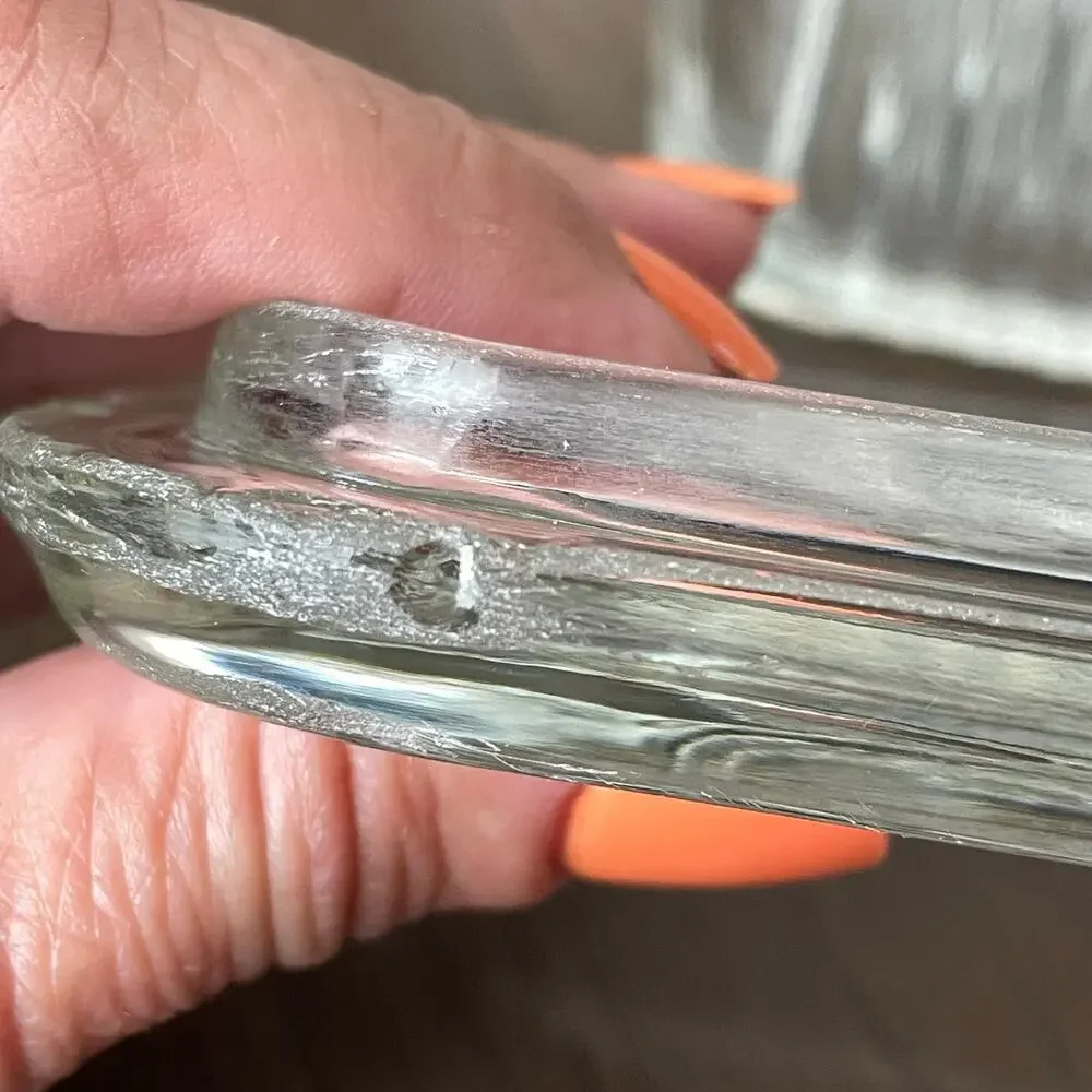 Vintage Federal Glass Refrigerator Dish Ribbed Clear Glass Fruit Lid READ Dscpt